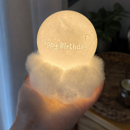 Cloudy Moon Lamp with Photo and Text
