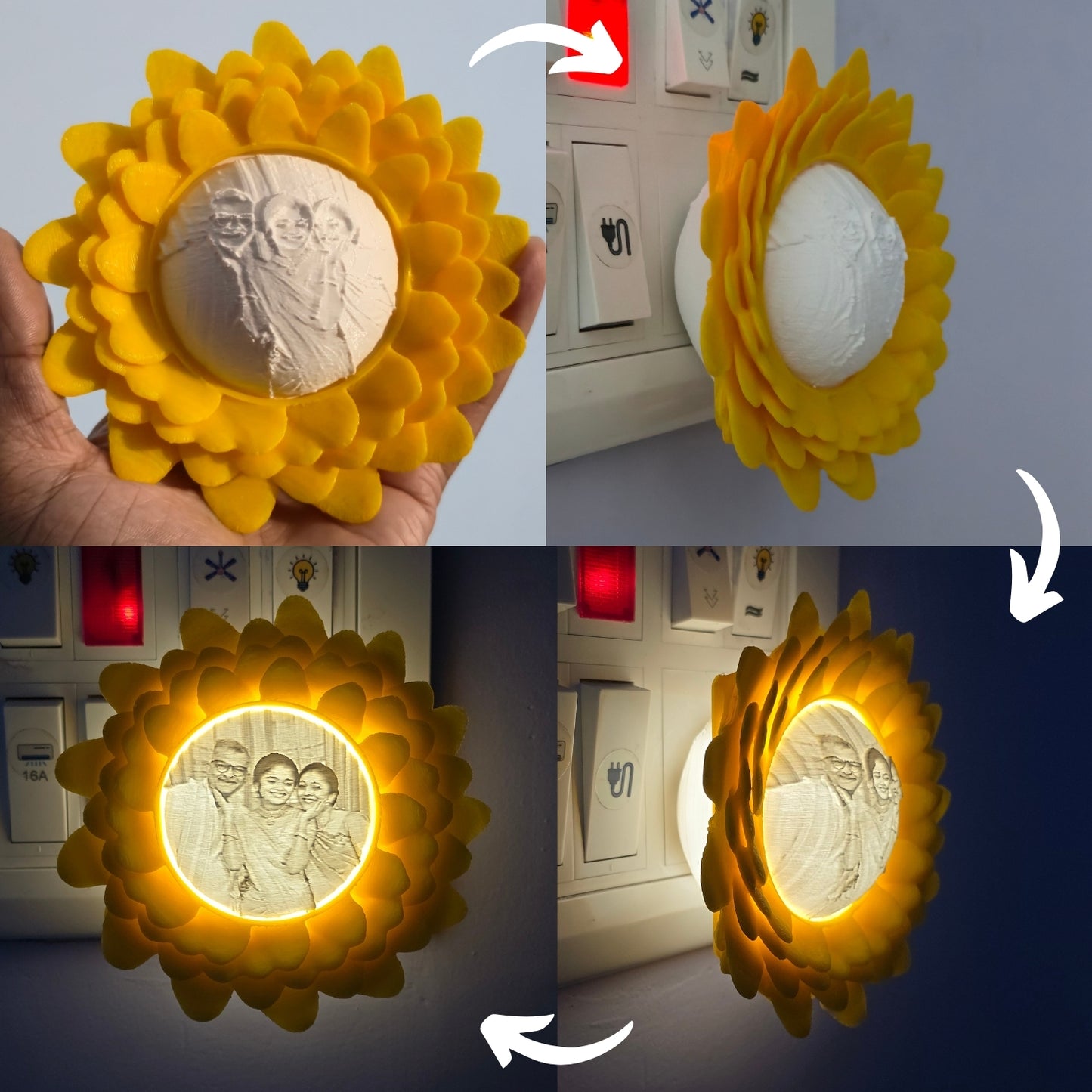 Aesthetic Personalized Sunflower Glow Lamp