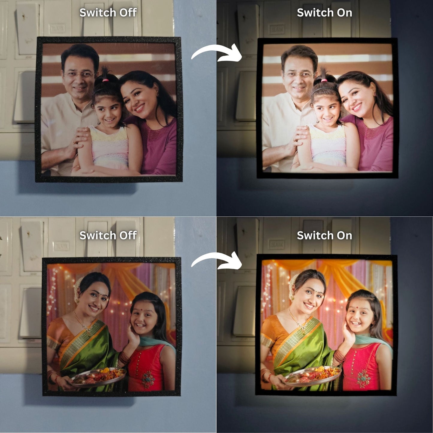 Glowing Night Light with Personalized Photo Frame Gifts